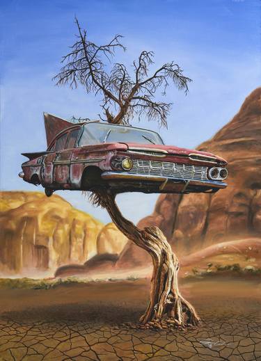 Print of Surrealism Car Paintings by Endre Száraz