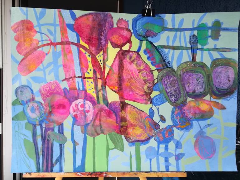 Original Abstract Floral Painting by Natalia Poroshina