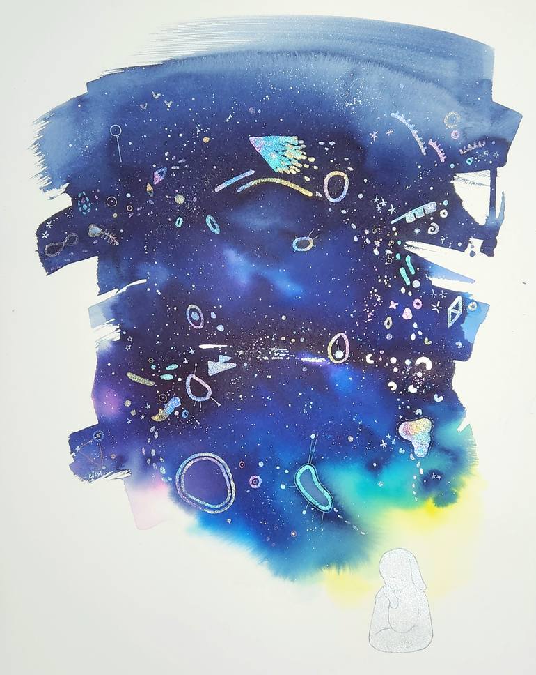Original Abstract Expressionism Abstract Painting by Li Ching Heng