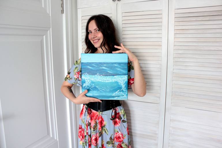 Original Expressionism Beach Painting by Tetiana Bogdanova