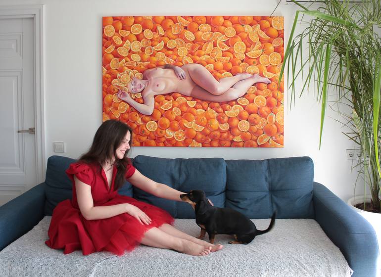 Original Surrealism Nude Painting by Tetiana Bogdanova