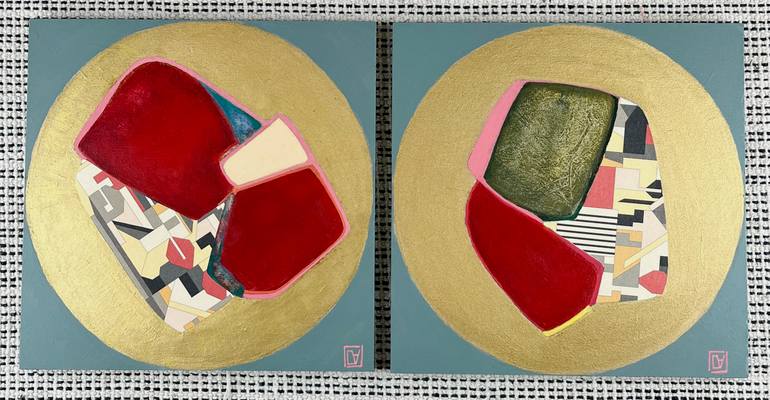 Original Geometric Abstract Painting by Cecile Valle