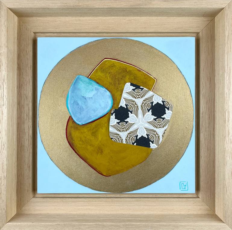 Original Art Deco Abstract Mixed Media by Cecile Valle