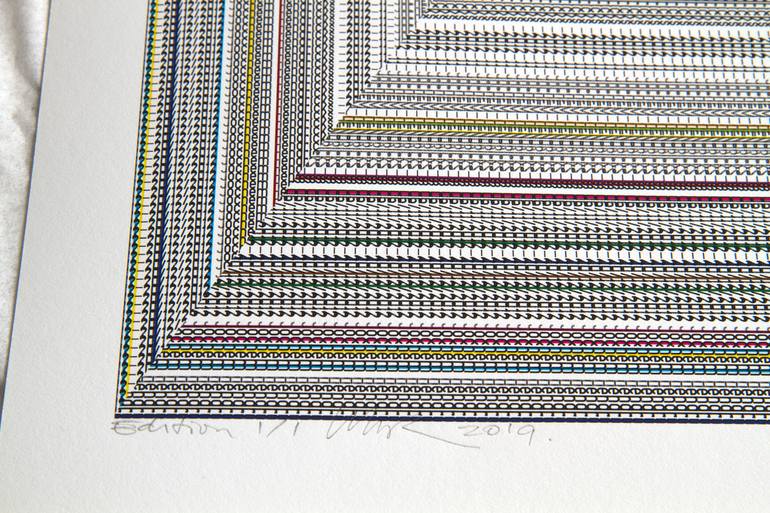 Original Conceptual Geometric Printmaking by Walter Van Rijn