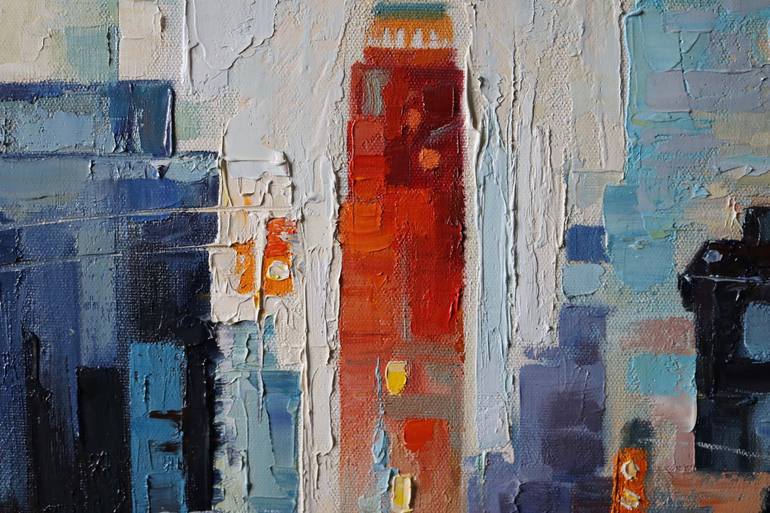Original Abstract Cities Painting by Baiba Limane