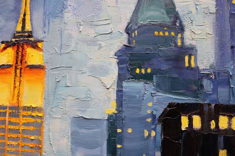 Original Abstract Cities Painting by Baiba Limane