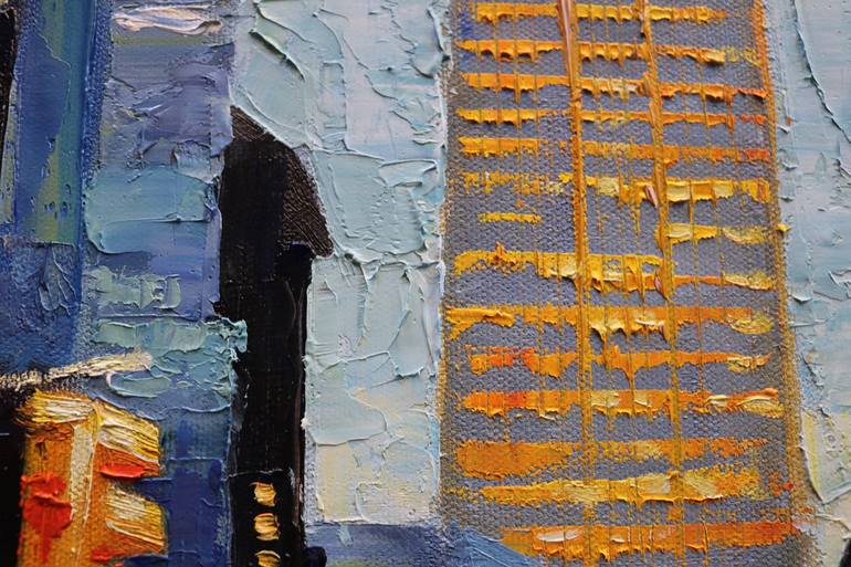 Original Abstract Cities Painting by Baiba Limane