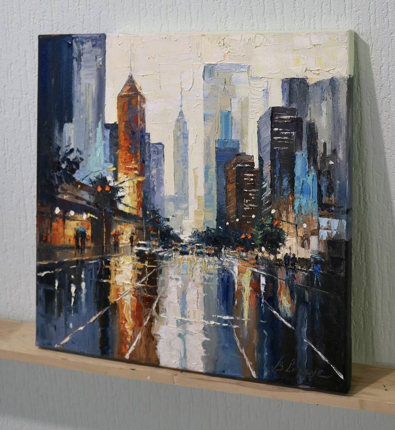 Original Cities Painting by Baiba Limane