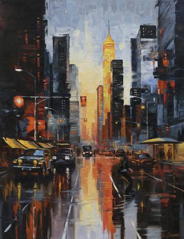 Original Expressionism Cities Paintings by Baiba Limane
