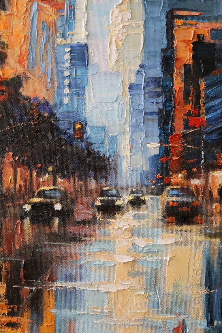 Original Expressionism Cities Painting by Baiba Limane