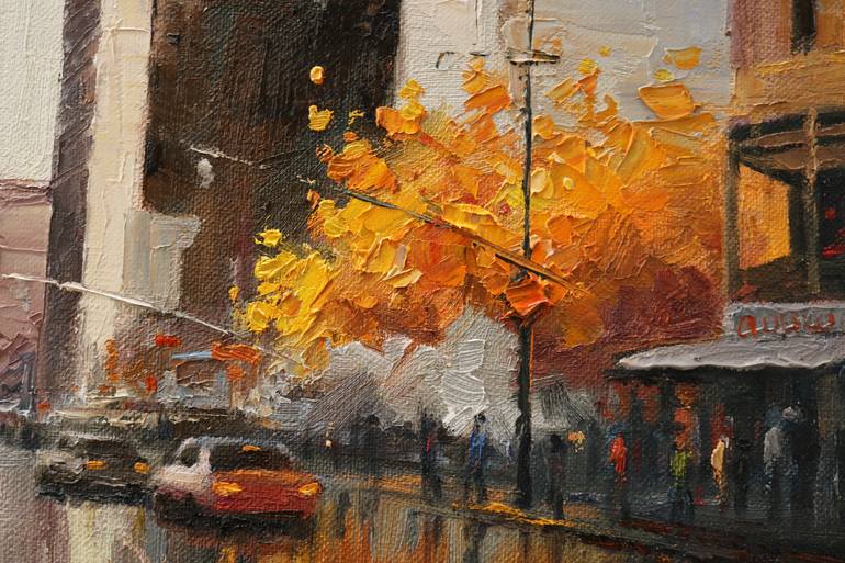 Original Expressionism Cities Painting by Baiba Limane