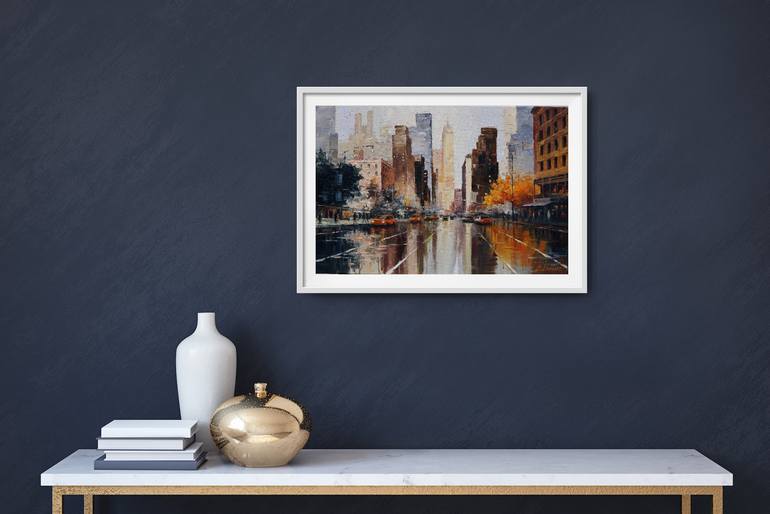 Original Expressionism Cities Painting by Baiba Limane