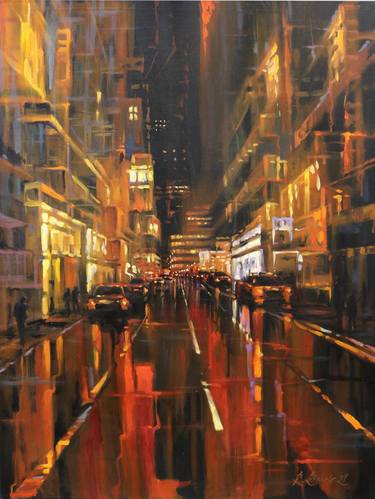 Print of Expressionism Cities Paintings by Baiba Limane