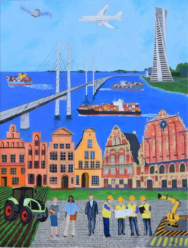 Saatchi Art Artist Graham Johnson; Paintings, “Hanseatic League - then and now” #art