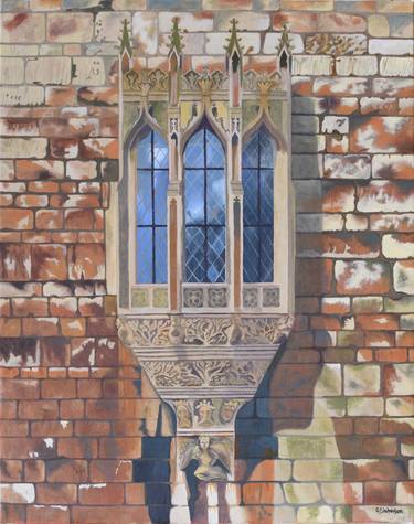 Oriel Window - beautiful medieval window on Lincoln, England thumb