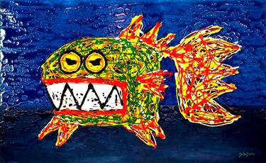 Print of Abstract Expressionism Fish Paintings by Luis Barba Della