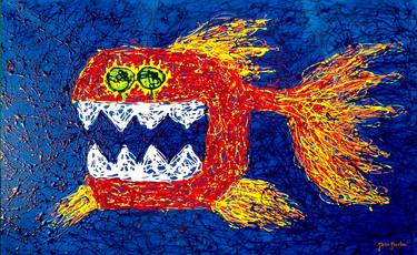 Print of Abstract Expressionism Fish Paintings by Luis Barba Della