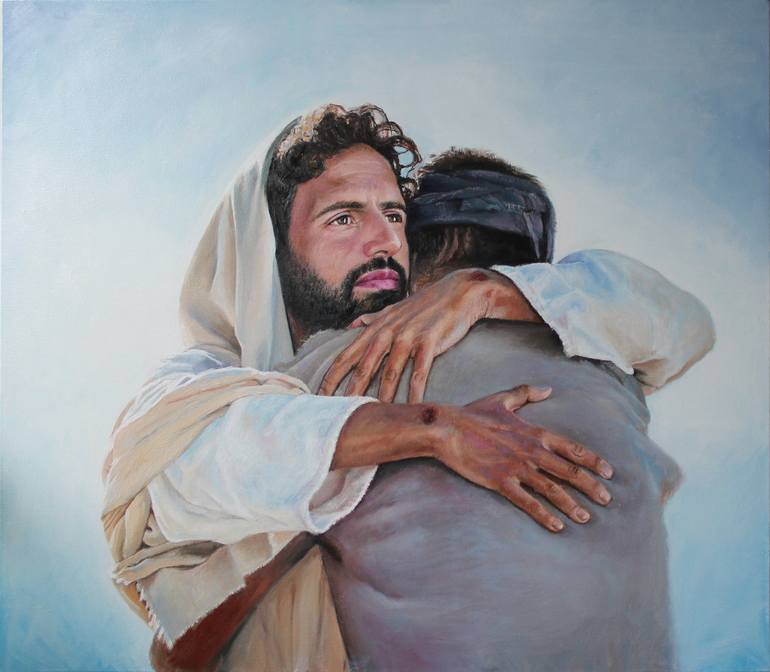 Jesus the Comforter, Christ the Consoler, God is Love Painting by Kate ...