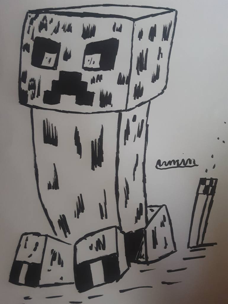 minecraft creeper drawing