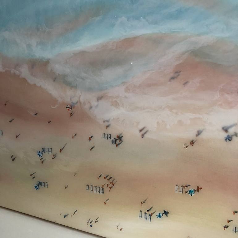 Original Abstract Beach Painting by Katty Bo