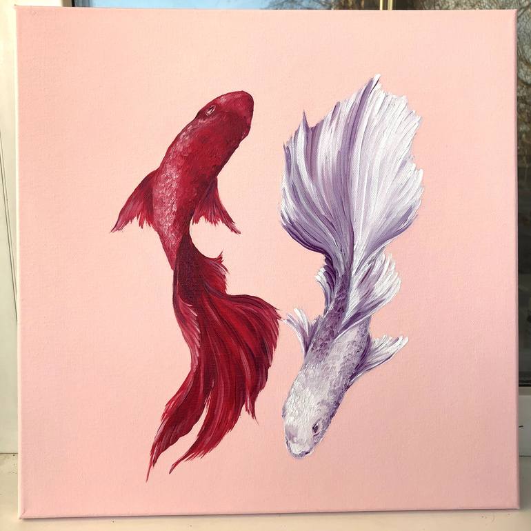 Original Modern Fish Painting by Katty Bo