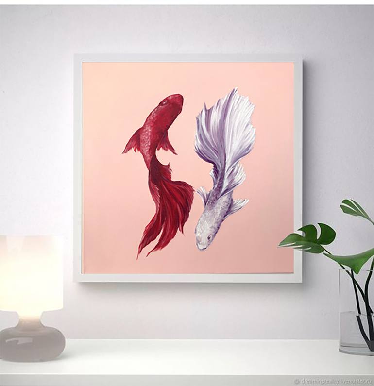 Original Modern Fish Painting by Katty Bo