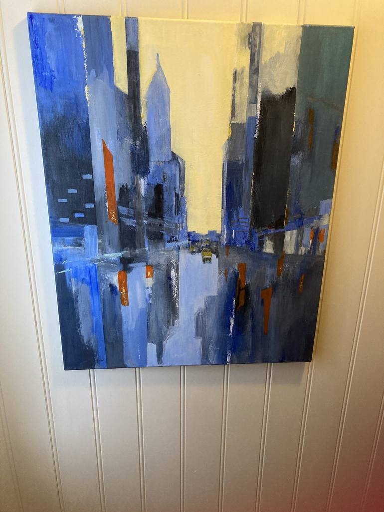 Original Abstract Expressionism Cities Painting by Berit Wanvik