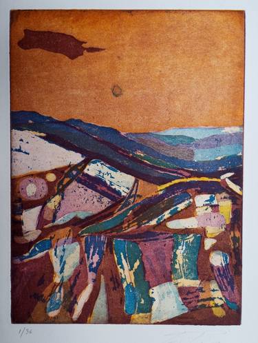 Original Abstract Expressionism Abstract Printmaking by Emanuele Li Pira