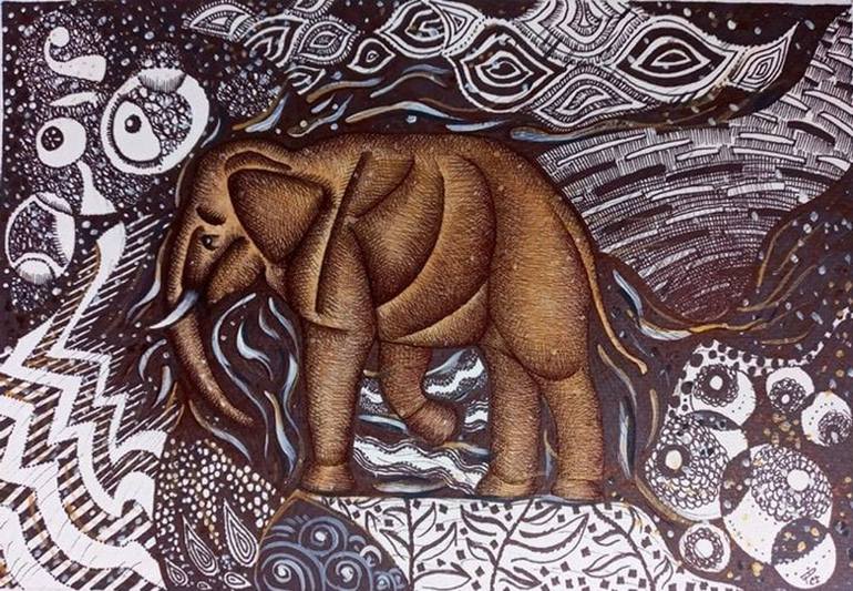 thai elephant art