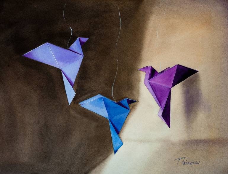 Origami pigeons