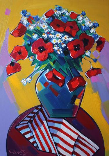 Original Abstract Expressionism Floral Paintings by Tigran Avetyan