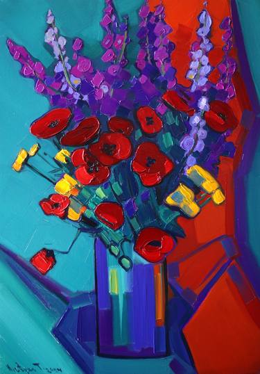 Original Abstract Expressionism Floral Paintings by Tigran Avetyan