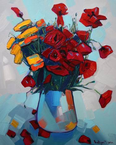 Original Abstract Expressionism Floral Paintings by Tigran Avetyan