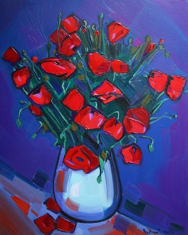 Original Abstract Expressionism Floral Paintings by Tigran Avetyan