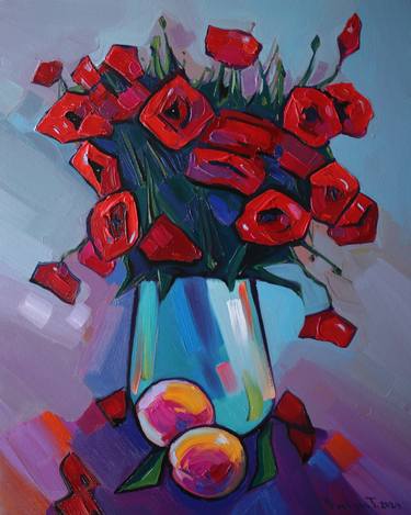 Original Abstract Expressionism Floral Paintings by Tigran Avetyan