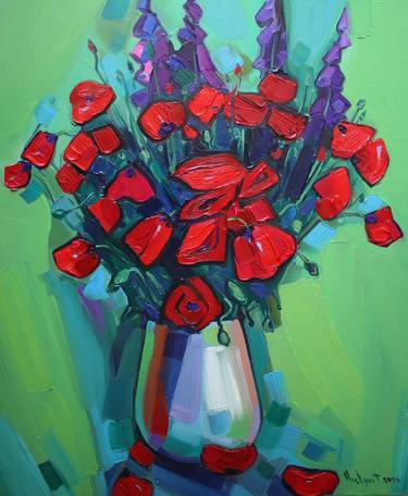 Original Abstract Expressionism Floral Paintings by Tigran Avetyan