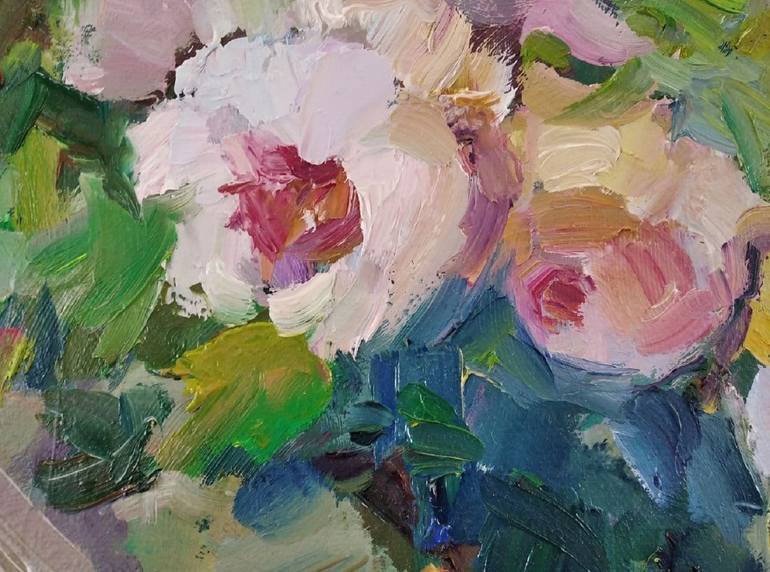 Original Impressionism Floral Painting by Tatiana Dushkova