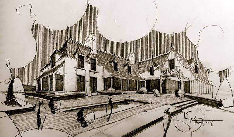 Print of Fine Art Architecture Drawing by Luc Toelen