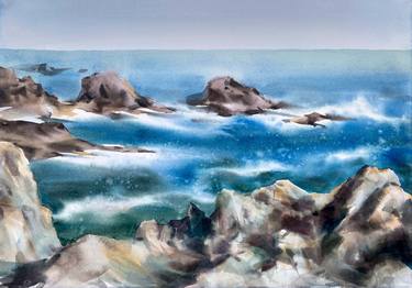 Print of Realism Seascape Paintings by Galina Poloz