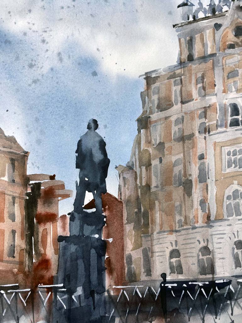 Original Classicism Architecture Painting by Galina Poloz