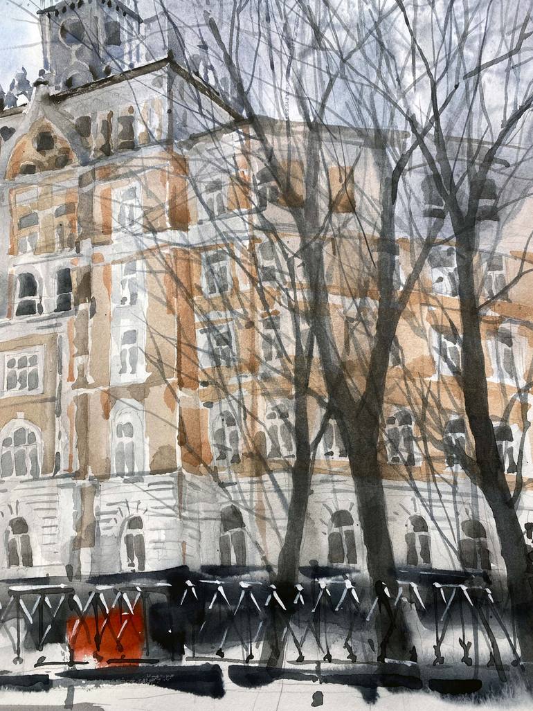 Original Classicism Architecture Painting by Galina Poloz