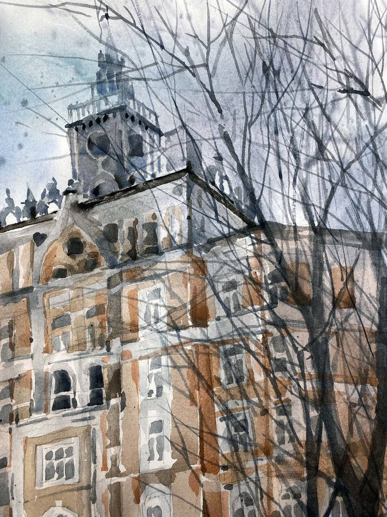 Original Classicism Architecture Painting by Galina Poloz