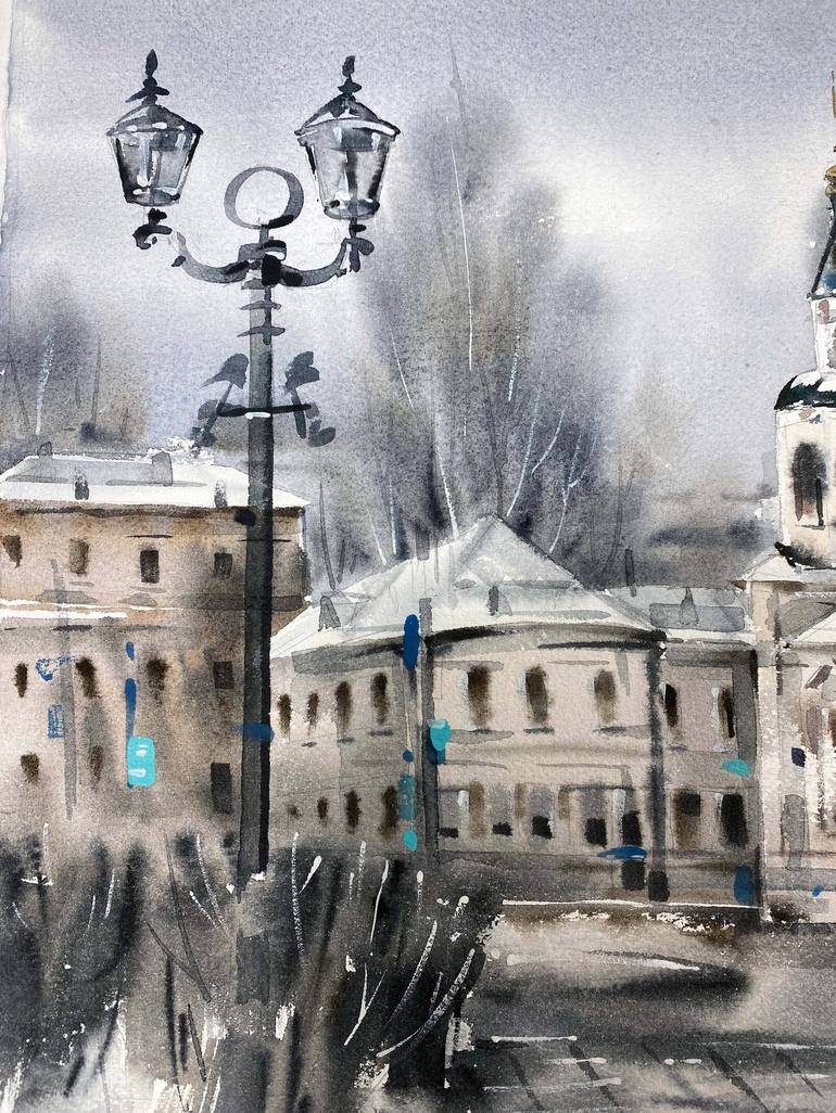 Original Classicism Architecture Painting by Galina Poloz