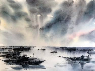 Original Fine Art Boat Paintings by Galina Poloz