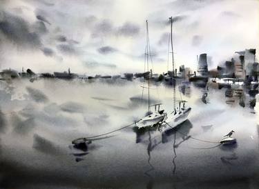 Print of Boat Paintings by Galina Poloz