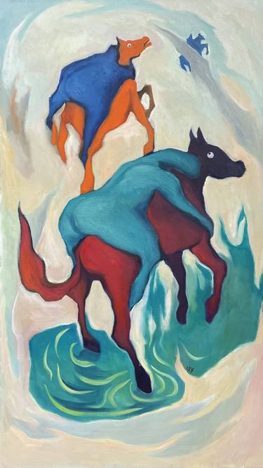 Original Expressionism Horse Paintings by Uy Nguyen