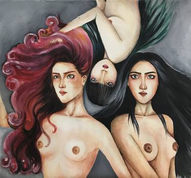 Print of Women Paintings by Assel Kystaubayeva