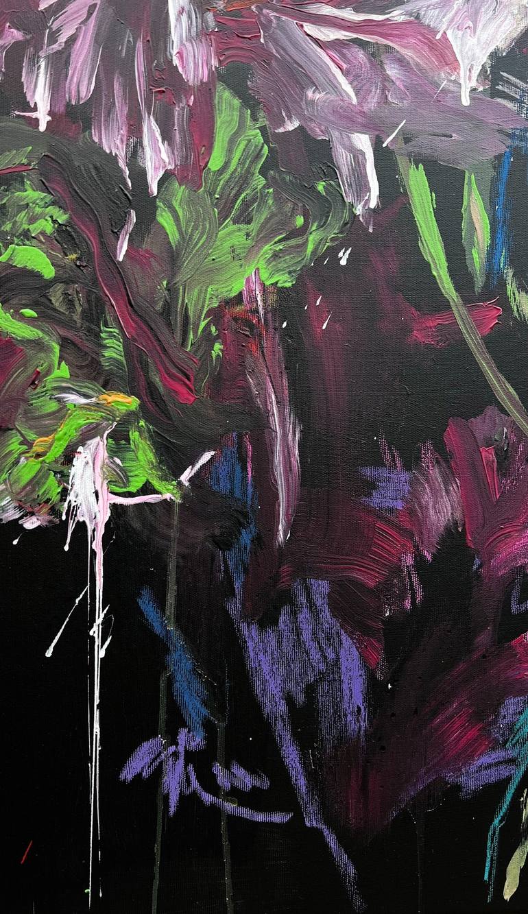 Original Abstract Floral Painting by Rosi Roys