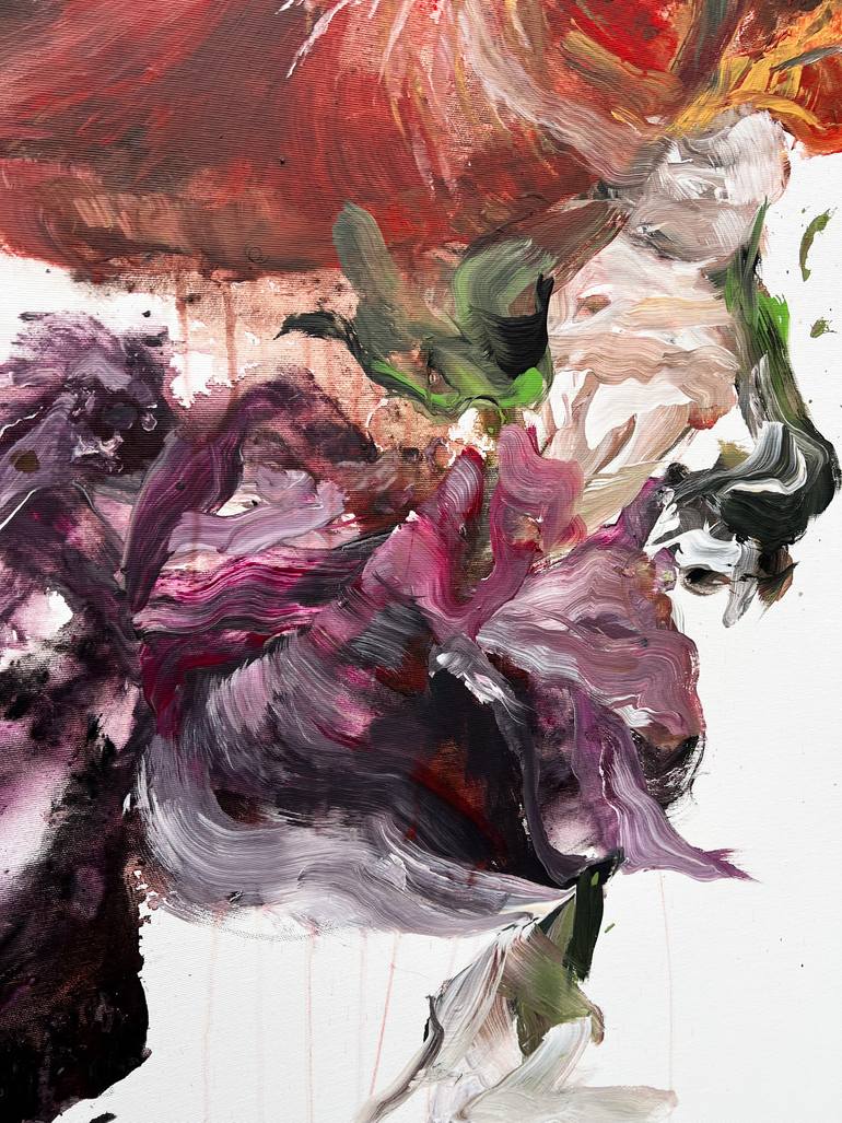 Original Abstract Floral Painting by Rosi Roys