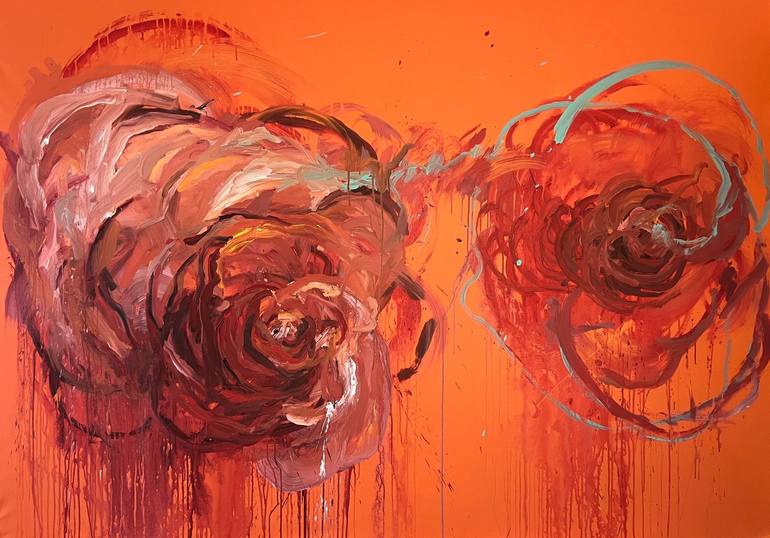 Original Abstract Expressionism Abstract Painting by Rosi Roys